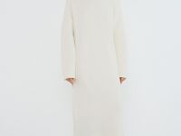 Платье-свитер с содержанием шерсти, Бежевый