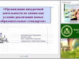 Организация внеурочной деятельности по химии как условие реализации новых образовательных стандартов