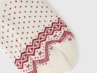 Носки с новогодним узором, Белый