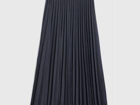 Плиссированная юбка миди A-силуэта, Серый