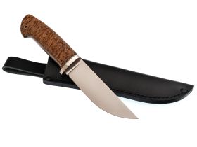 Шкуросъёмный нож Панцуй, сталь M398, рукоять карельская береза