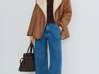 Дублёнка с искусственным мехом, Бежевый