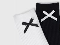 Носки с бантиками для девочек, 2 пары, Белый