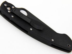 Нож складной Military™ Model - Spyderco C36GPBK, сталь Crucible CPM® S30V™ Black DLC coated Plain, рукоять стеклотекстолит G10, чёрный