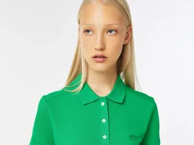 Женское поло Lacoste приталенного кроя из эластичного хлопка