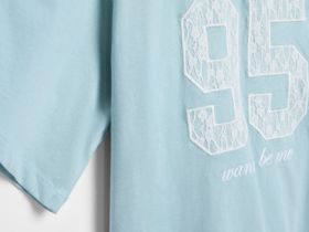 Футболка с аппликацией для девочек, Зеленый