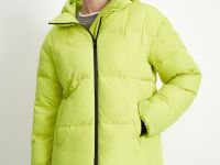 Пуховик с воротником-стойкой