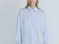 Блузка из сатина, Голубой