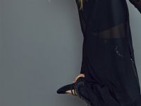 Удлинённый лонгслив со стразами для девочек, Черный