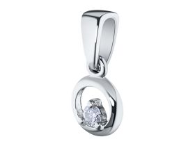 Классическая подвеска из серебра с бриллиантом э0601пд06159500