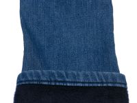 Брюки текстильные джинсовые утепленные флисом для девочек