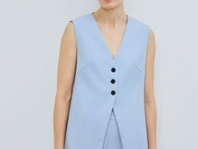 Жилет из поливискозы, Голубой