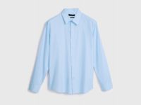 Рубашка из структурной ткани, Голубой