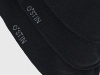 Высокие носки в рубчик, 3 пары, Черный