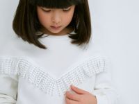 Свитшот с бахромой и стразами для девочек, Белый