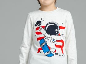 Фуфайка трикотажная для мальчиков (футболка с длинными рукавами)