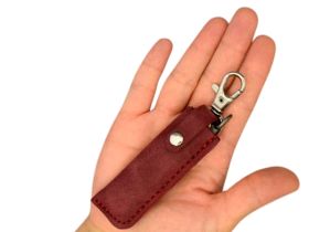 Складной нож Nagao Higonokami Warikomi, 50мм, сталь Aogami, рукоять латунь, коричневый чехол