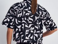 Рубашка женская с принтом изо льна