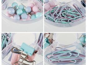 Набор офисных принадлежностей MESHU "Dew", 89 предметов, пастельные цвета, пластиковый пенал