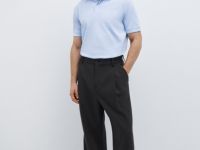 Поло из ткани пике, Голубой