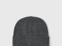Вязаная шапка с отворотом, Серый