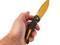 Складной нож TuoTown RT-Stinger Gold PVD, сталь T14N, рукоять Black Crystal Ti