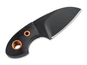 Шейный нож с фиксированным клинком Boker Gnome all Black Copper, сталь D2, рукоять микарта, черный