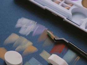 Набор прессованной пастели nuance., Tablette chromatique, яркие оттенки, 10 цв., с инструментами