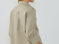 Рубашка из хлопка с рукавом 3/4, Зеленый