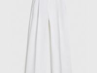 Прямые брюки со складками, Белый