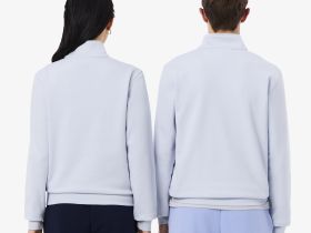 Хлопковая толстовка Lacoste унисекс с воротником-стойкой