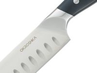 Нож кухонный Сантоку Okroshka Tartar 15.5 см, сталь 5cr15mov, рукоять сталь/пластик, черный