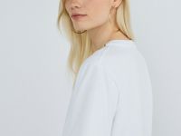 Футболка с декором на горловине, Белый