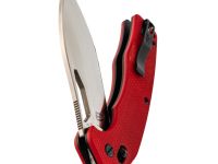 Складной нож Obertech ns-01 Drop point satin, сталь VG-10, рукоять G10, красный