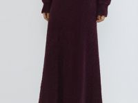 Трикотажная юбка из пушистой пряжи, Фиолетовый