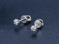 Пусеты из белого золота с бриллиантами э0901пс01160200