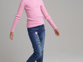 Джинсы, утепленные флисом, для девочки