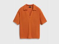Поло из кроеного трикотажа, Оранжевый