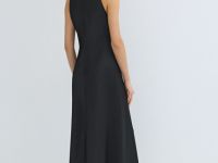 Сатиновое платье с американской проймой, Черный