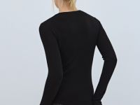 Вязаный джемпер с шерстью, Черный