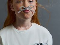 Футболка оверсайз с объёмным бантом для девочек, Белый