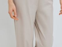 Широкие брюки из поливискозы, Бежевый