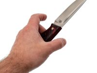 Нож Стрела, сталь Elmax, рукоять карбон, черно-красный