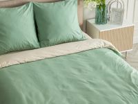 Постельное белье Smoke green & Cream