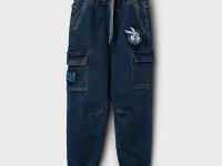 Брюки текстильные джинсовые утепленные флисом для мальчиков