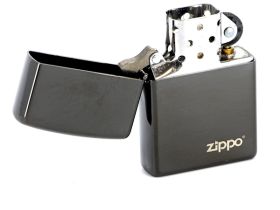 Зажигалка ZIPPO ZL Ebony, латунь с никеле-хромовым покрытием, черный, глянцевая, 36х56х12 мм