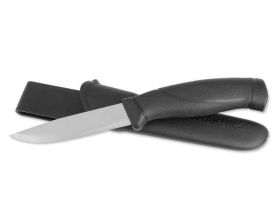 Нож с фиксированным лезвием Morakniv Companion Black, сталь Sandvik 12C27, рукоять пластик/резина