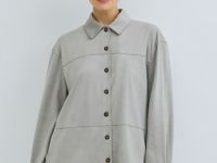 Рубашка из искусственной замши, Серый