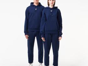 Хлопковая толстовка - худи Lacoste унисекс с капюшоном