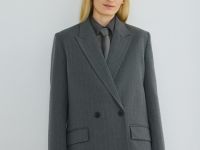 Двубортный жакет, Серый